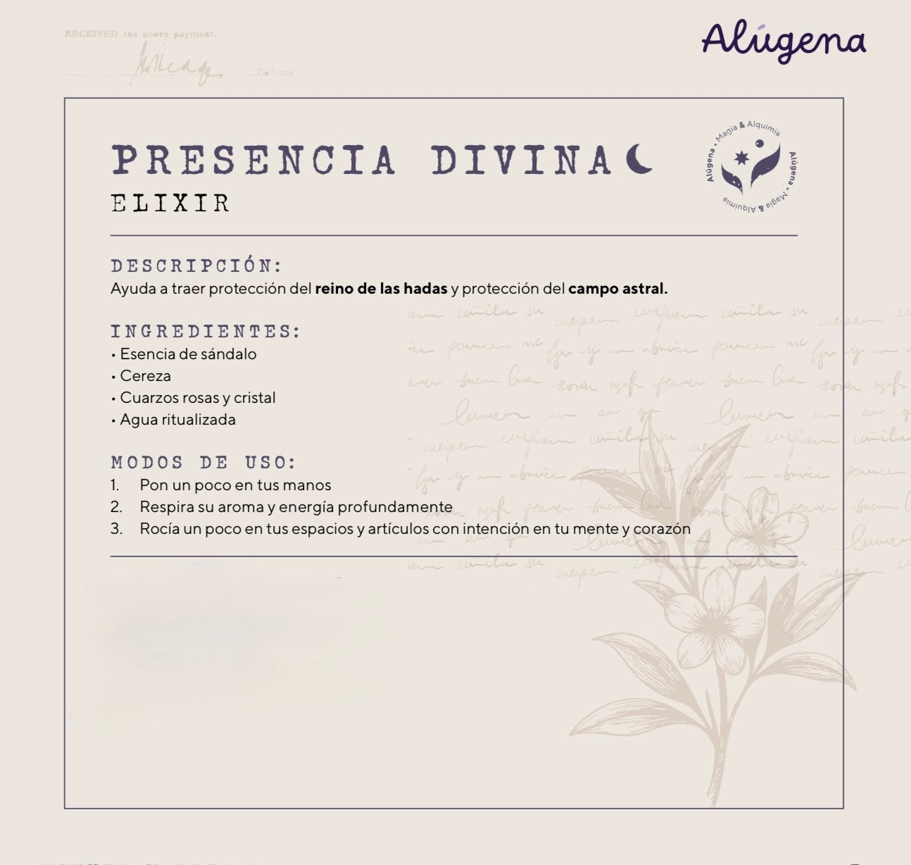 Elixir Magia Lunar - Presencia Divina