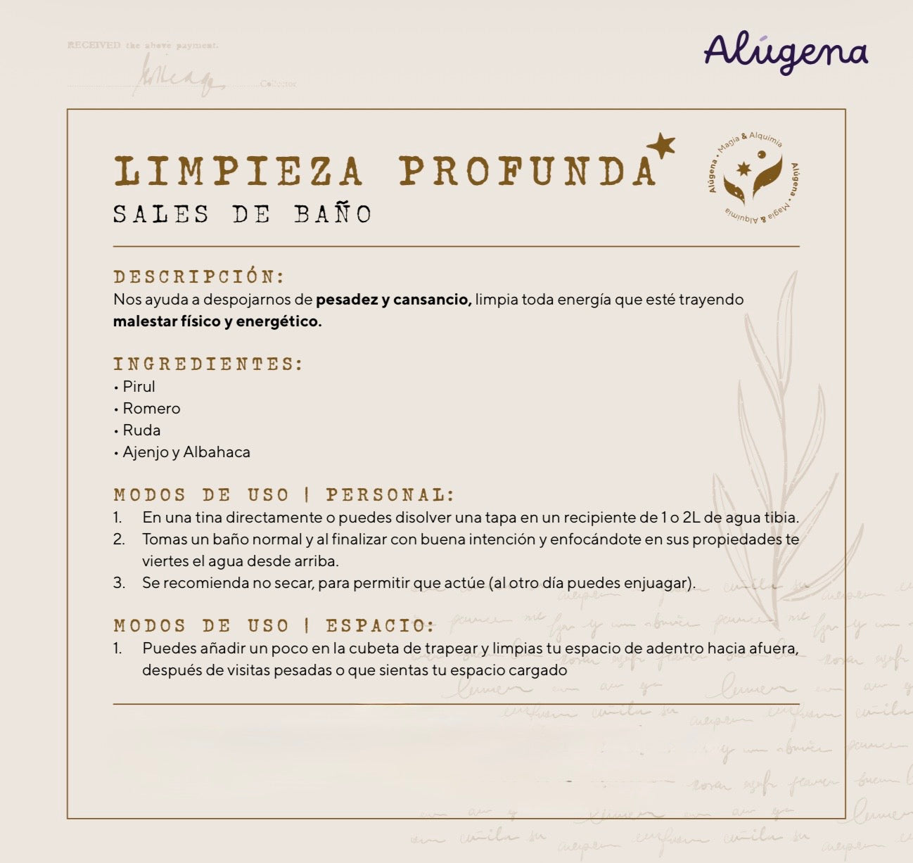 Sal de Baño - Limpieza Energética profunda