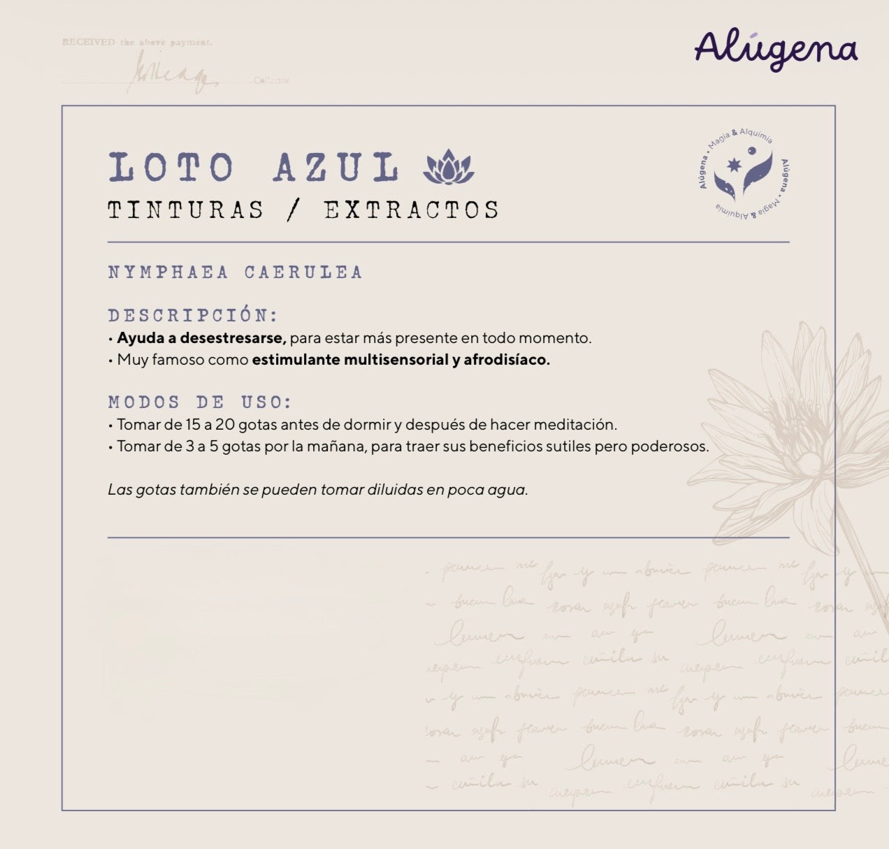 Tintura de Loto Azul