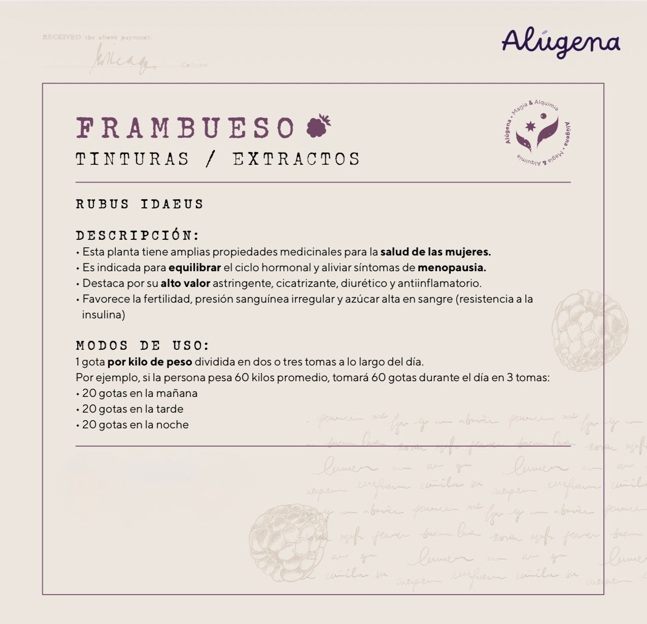 Tintura de Frambueso